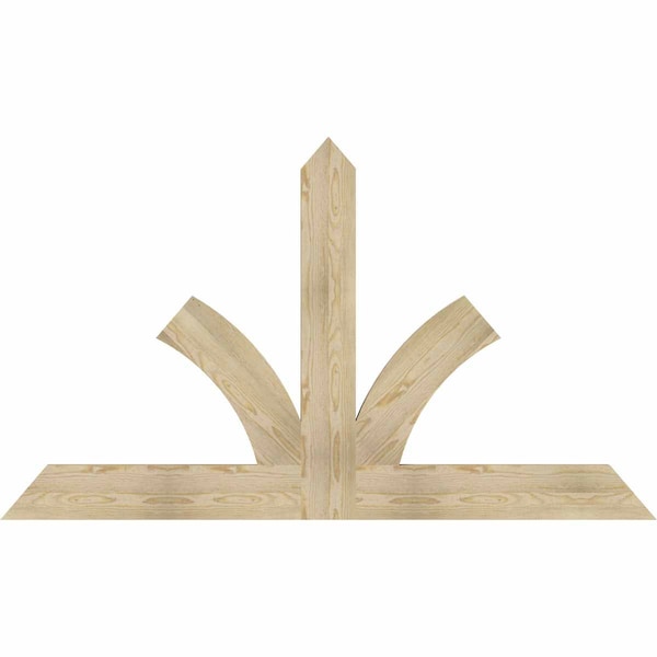 Ekena Millwork Richland Rough Sawn Timber Gable Bracket, Douglas Fir, 72"W x 42"H x 2"D x 6"F, 14/12 Pitch GBW072X42X0206RIC00RDF - main
